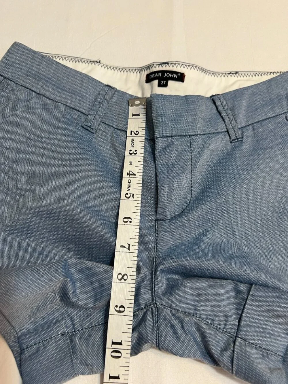 Dear John Denim Shorts Womens 27 Sea Blue Chambray Cuffed Casual Summer